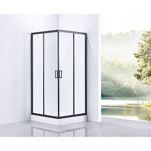Cabina dus standard BELFORM Infinity, patrata, aluminiu, 80 x 80 x 185 cm, sticla securizata 5mm, profil negru
