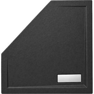 Cadita dus BELFORM Celesta Slim 27CD9081, pentagonala, acril, 90 x 90 x 4 cm, negru