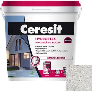 Tencuiala decorativa cu silicon Ceresit Hydro flex, Etna 1, interior/ exterior, 25 kg