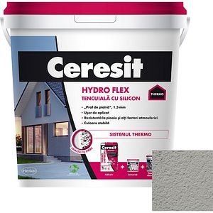 Tencuiala decorativa cu silicon Ceresit Hydro flex, Nebraska 4, interior/exterior, 25 kg