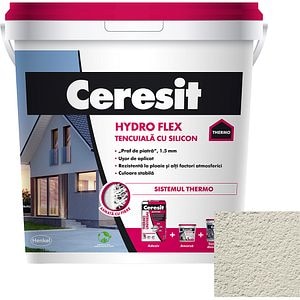 Tencuiala decorativa cu silicon Ceresit Hydro flex, Andalusia 1, interior/exterior, 25 kg