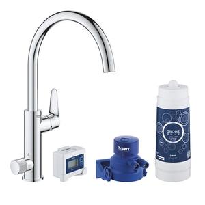 Baterie bucatarie cu filtru GROHE Blue Pure Baucurve 30385000, crom, argintiu