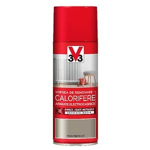 Vopsea spray pentru radiatoare si aparate electrocasnice, V33, metalic, 400 ml, culoare otel inoxidabil