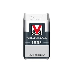 Tester vopsea culoare pentru renovare, V33, satinat, 50 ml, culoare gri catifelat