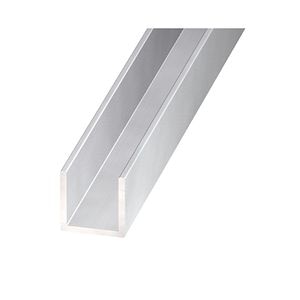 Profil U eloxat, aluminiu, 20 x 20 x 1.5 mm, 2 m