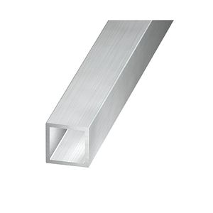 Teava patrata aluminiu, brut, 20 x 20mm 1m