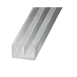 Profil U brut, aluminiu, 10 x 16 mm, 2 m