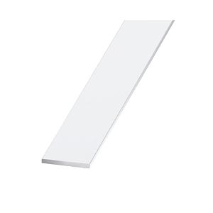 Bara plata, alba, aluminiu, 30 x 2 mm, 1 m