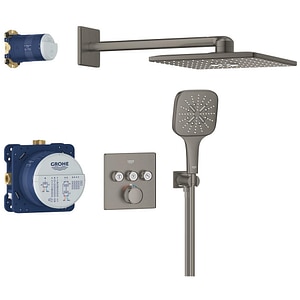 Sistem dus GROHE Grohtherm SmartControl 310 Cube 34864AL0, incastrat, termostat, 3 functii, grafit