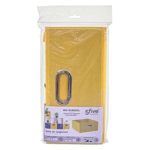 Cutie depozitare panza 31 x 31 x 15 cm, galben