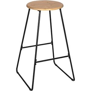 Scaun bar Maloux, otel, 40 x 40 x 71 cm, maro-negru