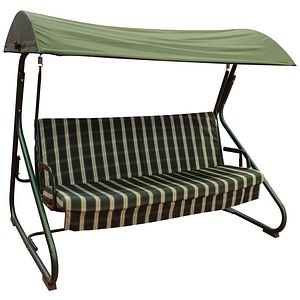 Balansoar de gradina Blooma Colorado, verde, otel, 3 locuri, 222 x 139 x 158 cm, sarcina maxima 150 kg