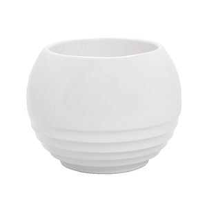 Ghiveci din argila, alb, forma rotunda, 19 cm diametru • GoodHome