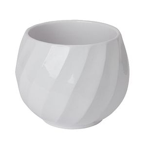 Ghiveci din argila, alb, forma rotunda, 26,5 cm diametru • GoodHome