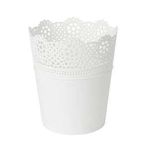 Ghiveci din plastic, alb, forma rotunda, 18 cm diametru • GoodHome