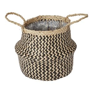 Ghiveci din iarba de mare, negru, forma rotunda, 21 cm diametru • GoodHome