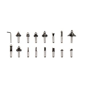 Set 15 freze electrice, mixte, 8mm, otel cu vanadiu crom, gri • Universal