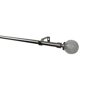 Set galerie simpla extensibila, metal, gri, 210/120 cm, diametru 19 mm • GoodHome Athens