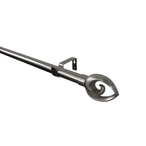 Set galerie simpla, extensibila, metal, 330/200 cm, diametru 28 mm, gri GoodHome Athens