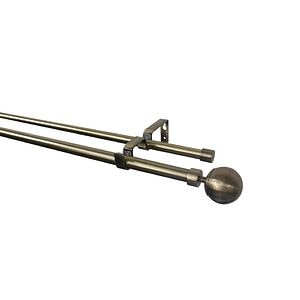 Set galerie dubla extensibila, metal, 210/120 cm, diametru 19 cm, auriu  GoodHome Antiki