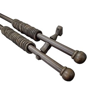 Set galerie lemn nuc, 150 cm, diametru 28 mm