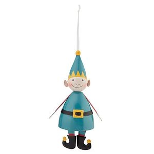 Decoratiune Elf pentru brad Craciun, metal, multicolor
