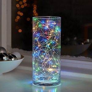 Instalatie Craciun 100 LED-uri, 8 m, IP20, pe baterie, lumina multicolora