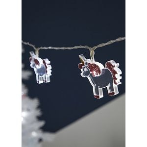 Intsalatie brad LED Unicorni, 10 leduri, iluminat alb rece