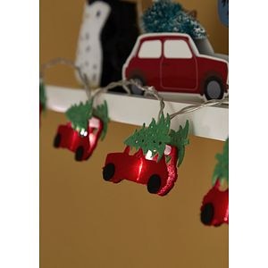 Instalatie brad LED masinute, 10 leduri, iluminat alb rece