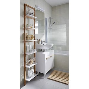 Etajera baie, alb, 40.5 x 190 x 20 cm • GoodHome Nantua