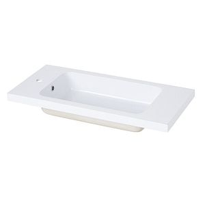 Lavoar baie rasina, alb lucios, montare pe blat, 80 cm  • GoodHome Makonda