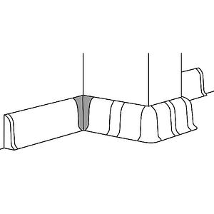 Coltar interior plinta, PVC, alb, 44 x 27 mm • Decor