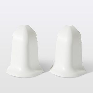 Coltar exterior plinta, PVC, 4.38 x 2.74 cm, 2 bucati, alb