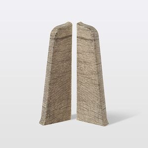 Terminatie plinta dreapta - stanga, PVC, lemn, gri, 75 x 24 mm  GoodHome