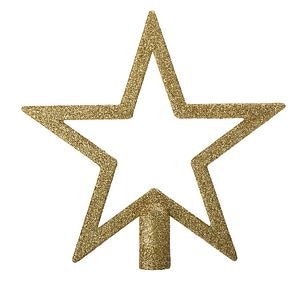 Varf de brad Craciun Stea, 20 cm, auriu