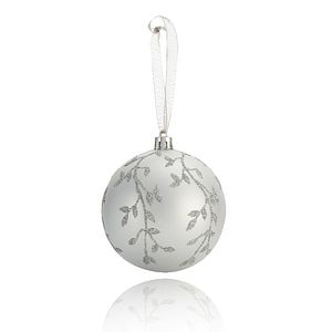 Glob Craciun UOST8207, 8 cm, argintiu