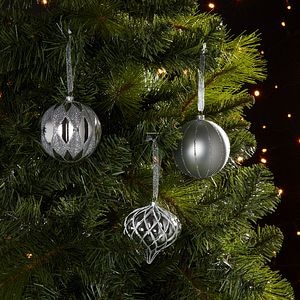 Glob Craciun UOST8216, 8 cm, argintiu