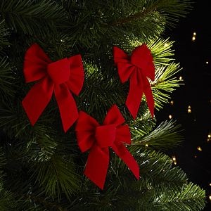 Set ornamente brad fundite, rosu, 6 bucati