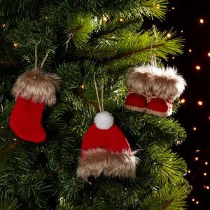 Decoratiune Craciun Fes cu blanita si ciucure, rosu