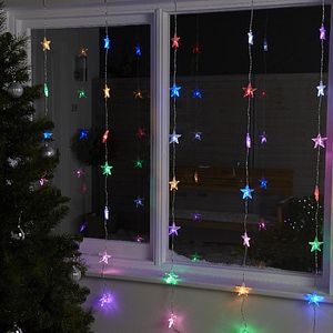 Perdea de lumini LED stelute, 35 leduri, iluminat multicolor