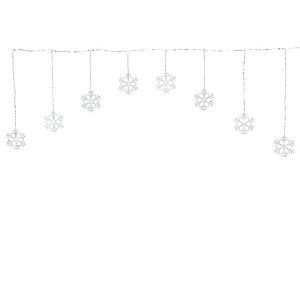 Perdea de lumini LED fulgi zapada, 8 leduri, iluminat alb rece
