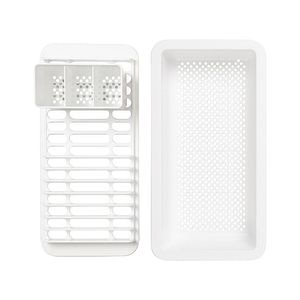 Set scurgatoare vase GOODHOME Romesco, 42.64 x 22.25 x 9.6 cm, polipropilena, alb, 2 buc