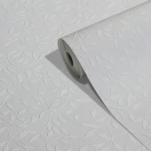 Tapet netesut, 0.53 x 10.05 m, alb • GoodHome, Kerria