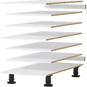 Set rafturi si baza pentru dulap inalt GOODHOME Caraway, 30 x 57 cm, alb