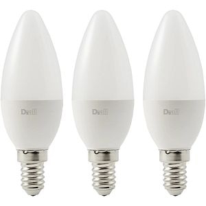 Set 3 becuri LED DIALL, E14, 5W, 470lm, 2700K, lumina calda