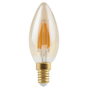 Bec LED, E14, 35W, 1800K, sticla clara, model lumanare • Diall