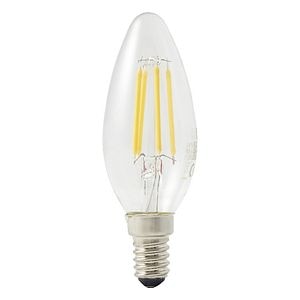 Bec LED, E14, 40W, 2700, sticla clara, model lumanare • Diall