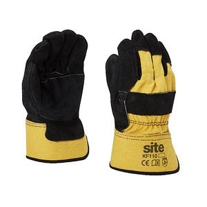 Manusa Site Rigger, din piele, negru si galben, marime XL