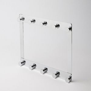 Suport agatatori pentru usa GOODHOME Koros, 32.4 x 28 x 2.1 cm, otel, crom, 10 carlige