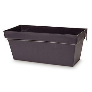 Jardiniera plastic, gri, 60 x 25.7 x 22.4 cm, forma dreptunghiulara • Blooma